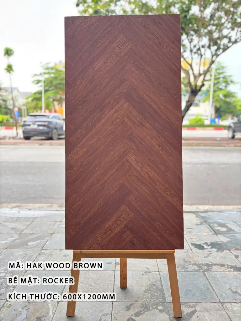 [DSC-Hak Wood Brown] Gạch Giả Gỗ Ấn Độ DSH Men Matt Carving kt 600x1200 mm Mã Hak Wood Brown