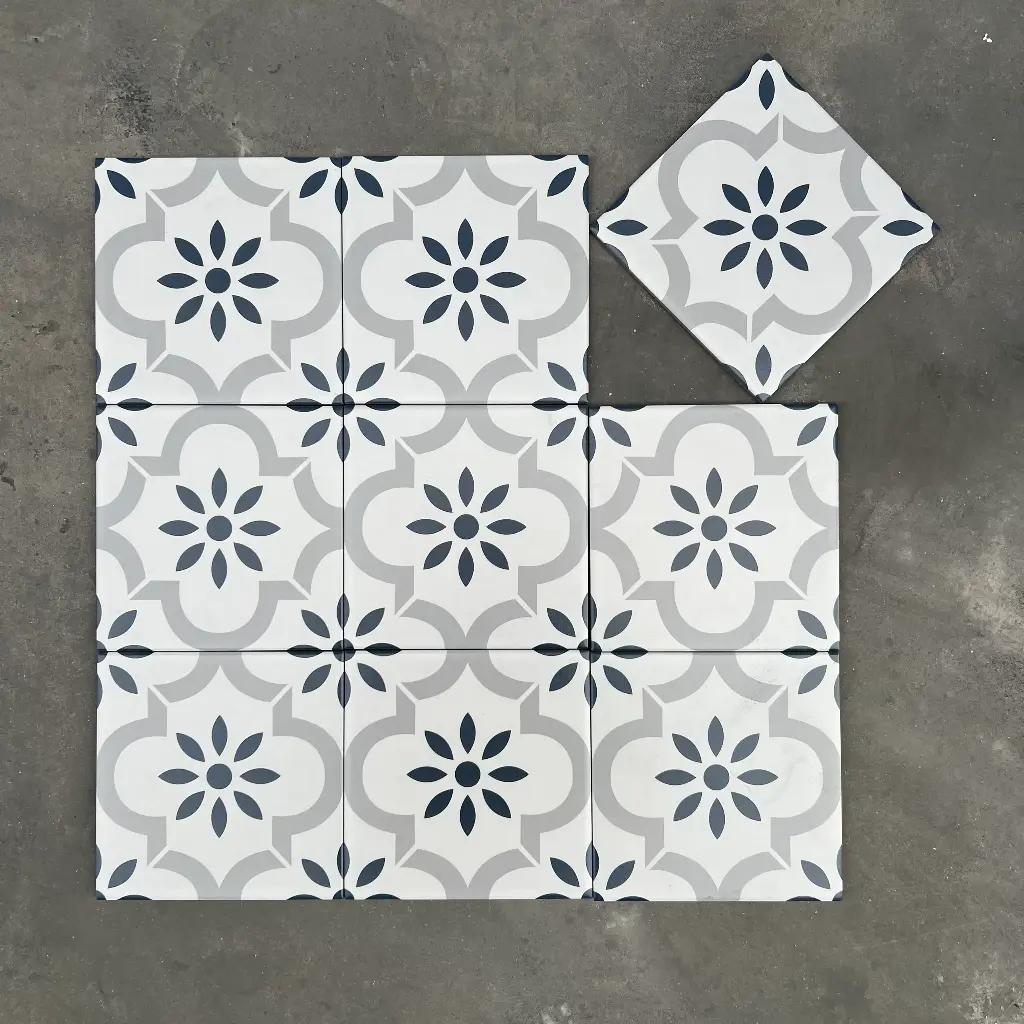 Gạch bông TQ, KT 200x200 mm, Xương Porcelain mặt mờ mã 20140 (GB20140),1h/1m/25v