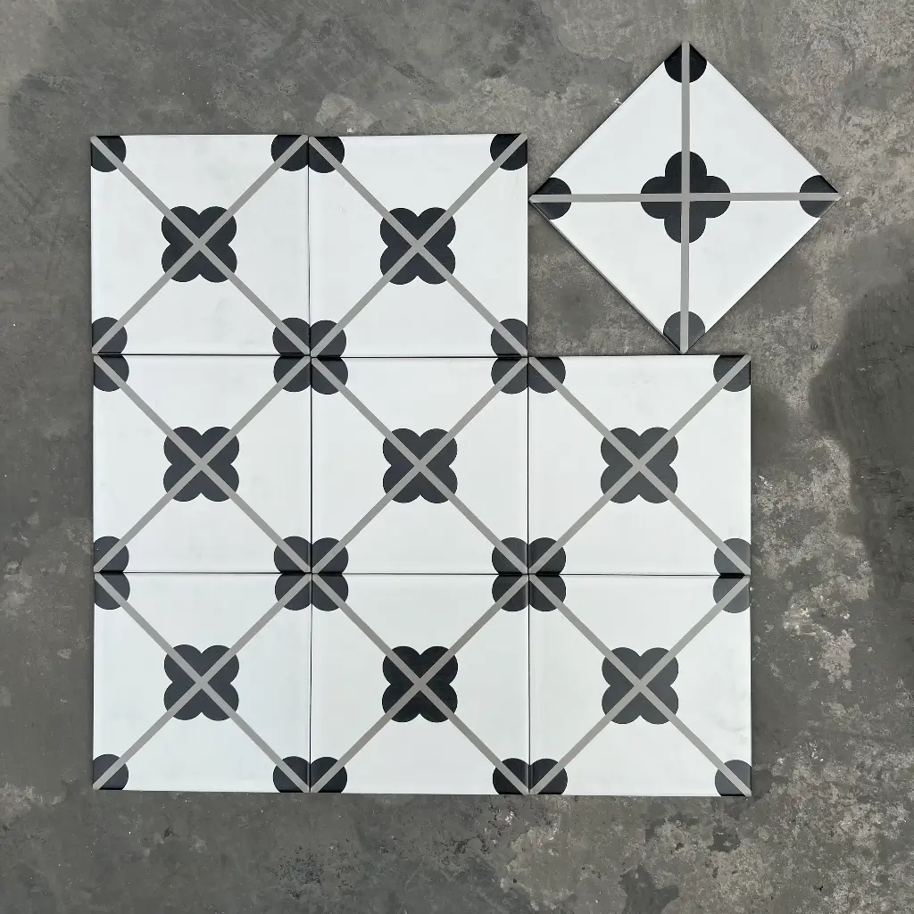 Gạch bông TQ, KT 200x200 mm, Xương Porcelain mặt mờ mã ND210 (MDH2219)