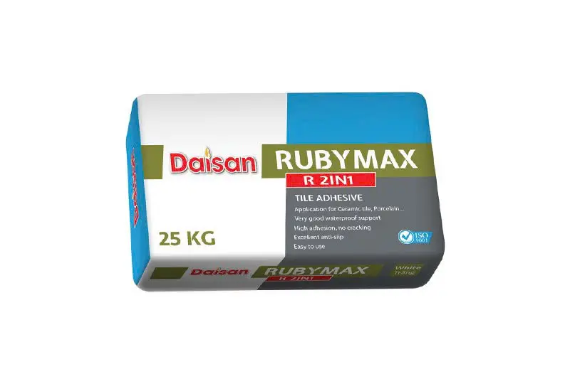 [DSC-R2IN1] [DS_R2IN1] RUBYMAX R2IN1 - Keo dán gạch đá 2 trong 1 màu trắng (1bao 25kg)