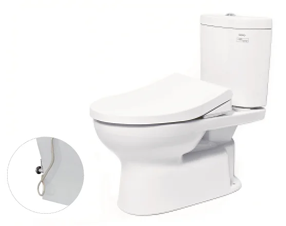[DSC-CS325DRE4W] Bàn cầu hai khối, nắp đóng êm kèm vòi rửa nước lạnh TCW1211A CS325DRE4W