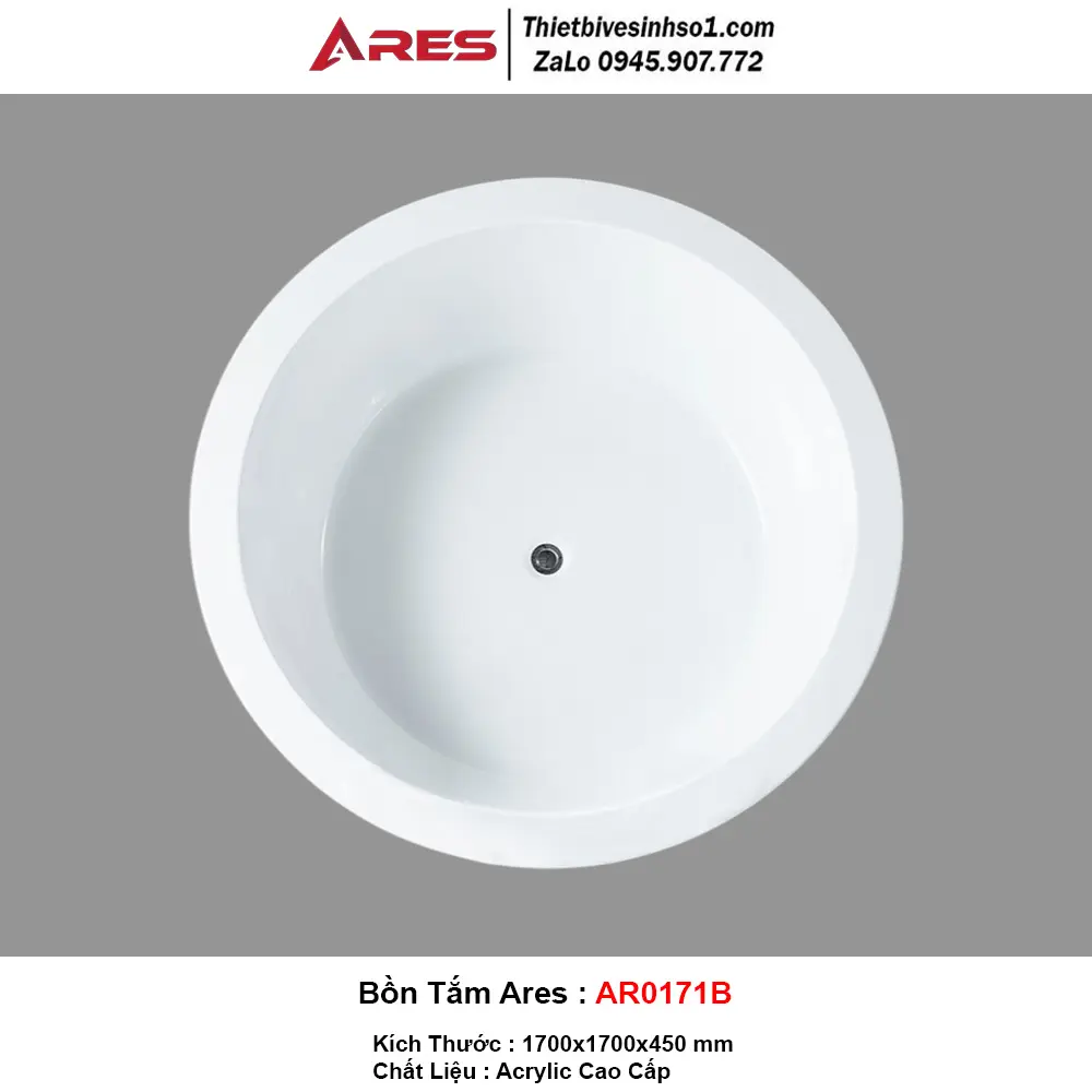 [DSC-AR0171B] Bồn tắm Ares ACRYLIC cao cấp AR0171B