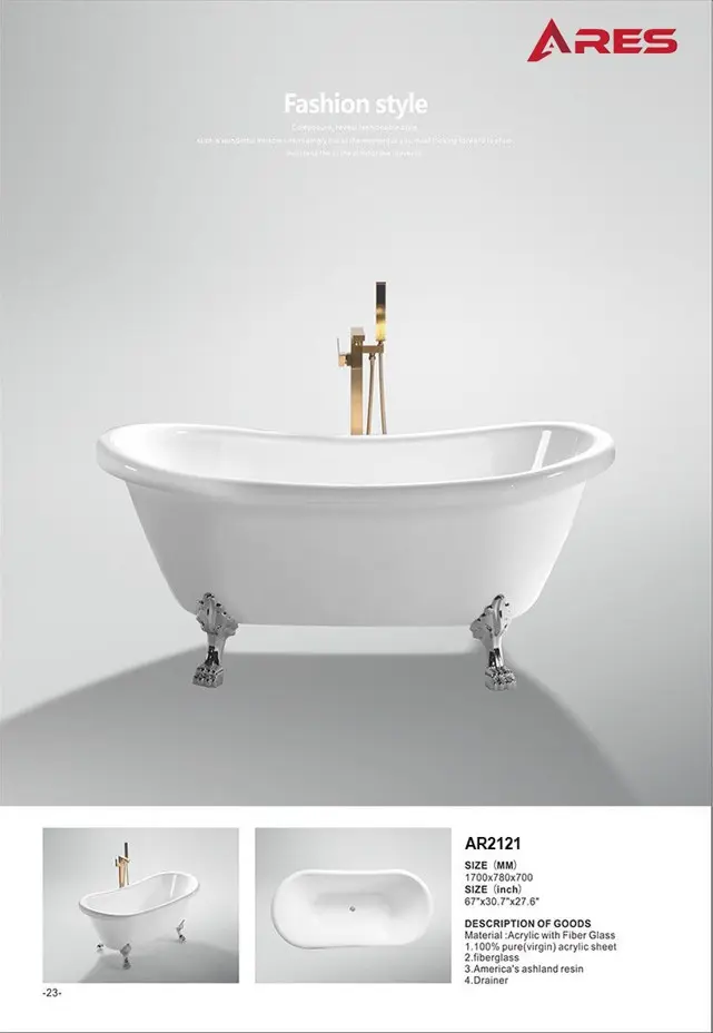 [DSC-AR2121] Bồn tắm Ares ACRYLIC trắng AR2121