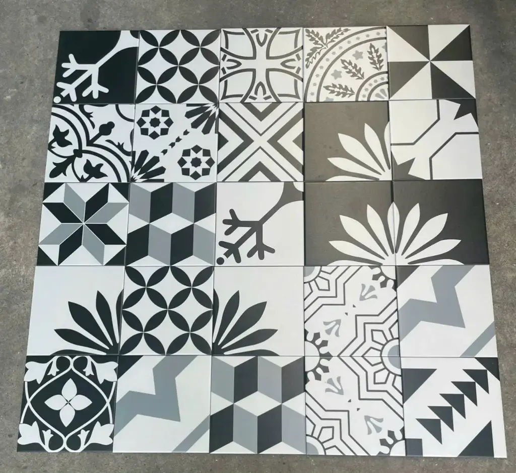 [DSC-GB_20111] Gạch bông TQ, KT 200x200 mm, Xương Porcelain mặt mờ mã 20111 (GB20111)