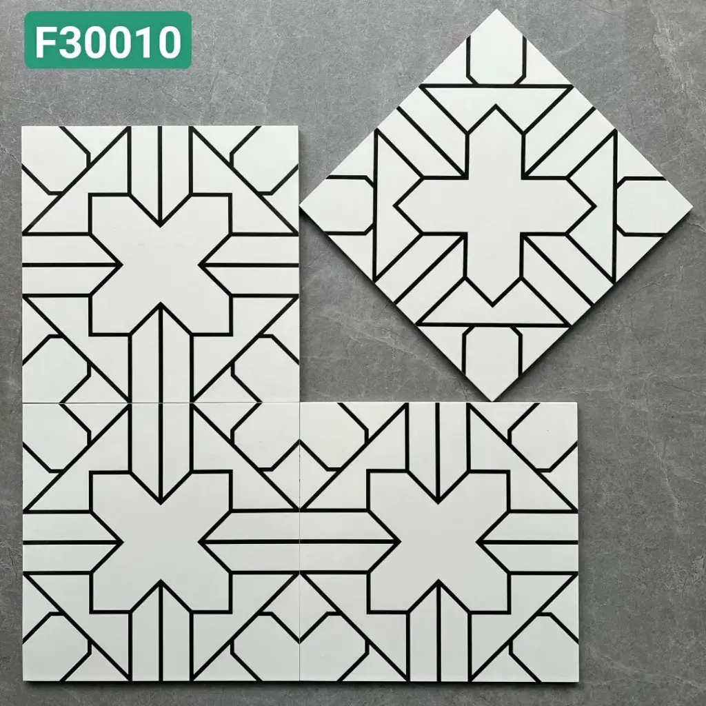[DSC-GB_F30010] Gạch bông TQ, KT 300x300 mm, Xương Porcelain mặt mờ mã F30010