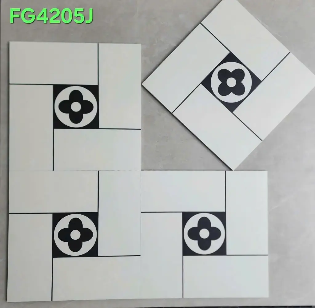 Gạch bông TQ, KT 400x400 mm, Xương Porcelain mặt mờ mã FG4205J (1h/1,6m/10v/28.5kg)