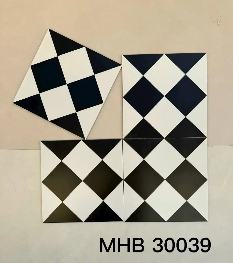 [DSC-30039] Gạch bông mix trắng đen 30039 KT 300x300mm
