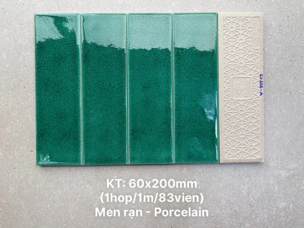 [DSC-MBL60206-A] Gạch gốm men rạn 60x200mm xanh ngọc mã MBL60206-A