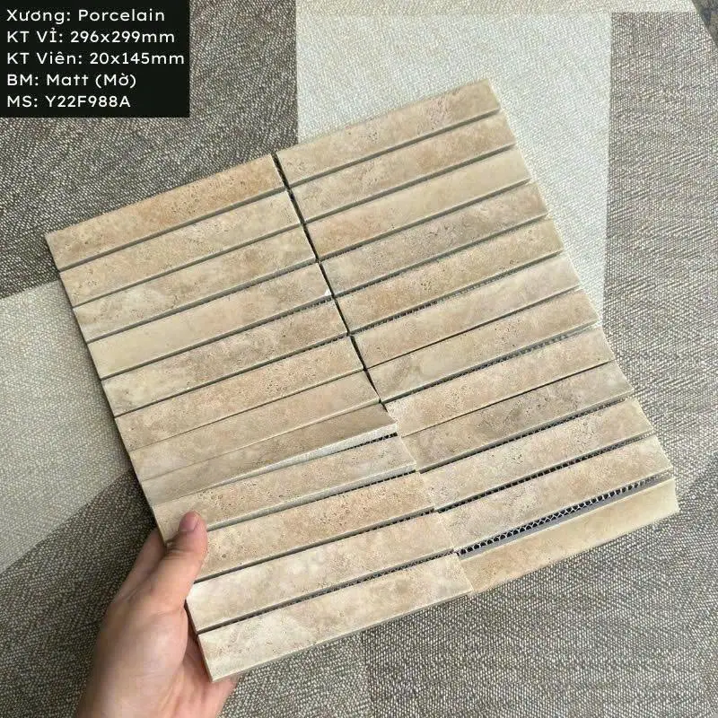 [DSC-Y22F988A] Gạch mosaic que 20x145mm mã Y22F988A (1h/0.977m/11 vỉ)