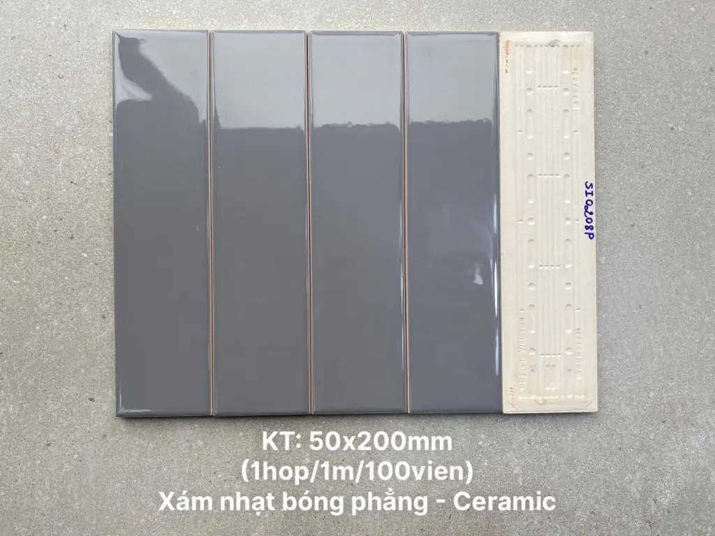 [DSC-SI0208P_S] Gạch thẻ VN, KT 50x200mm xám đậm bóng phẳng mã SI0208P_S loại ưu