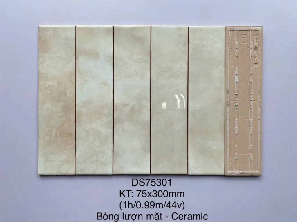 [DSC-DS75301] Gạch thẻ loại ưu, KT 75x300mm, Xương Ceramic mặt bóng lượn mã DS75301/CAA75301 (1m/h)