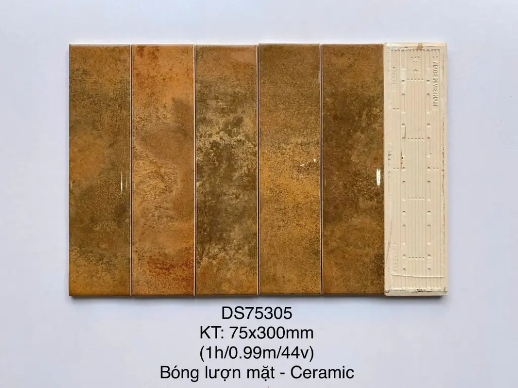 [DSC-DS75305] Gạch thẻ loại ưu, KT 75x300mm, Xương Ceramic mặt bóng lượn mã DS75305/CAA75305 (1h/0.99m/44v)