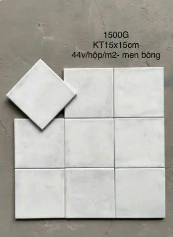 [DSC-5003LAN1500G] Gạch thẻ trắng men bóng KT 150x150 mm (1h/1m/44v/17.5kg)