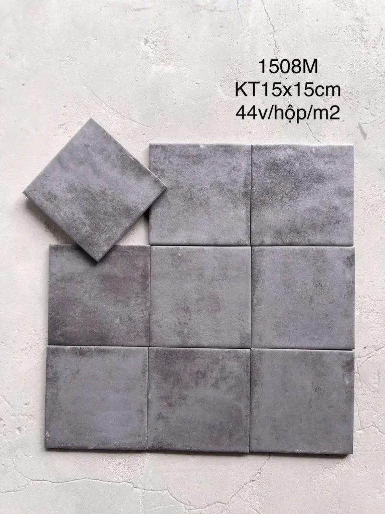 [DSC-5124LAN1508M] Gạch thẻ đen men mờ KT 150x150 mm (1h/1m/44v/17.5kg)