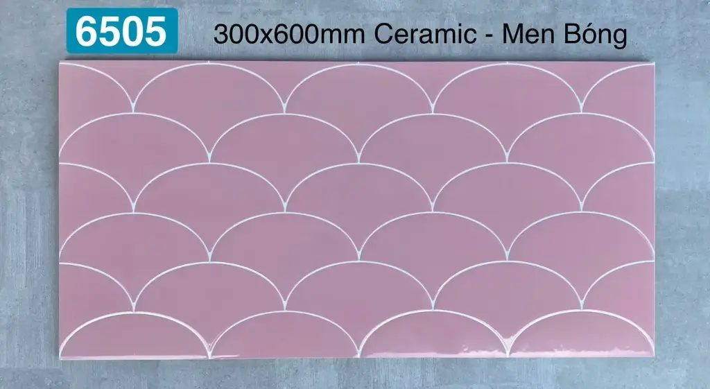 [DSC-6505] Gạch vảy cá màu hồng KT 300x600mm mã 6505 (1h/1.44m/4v)