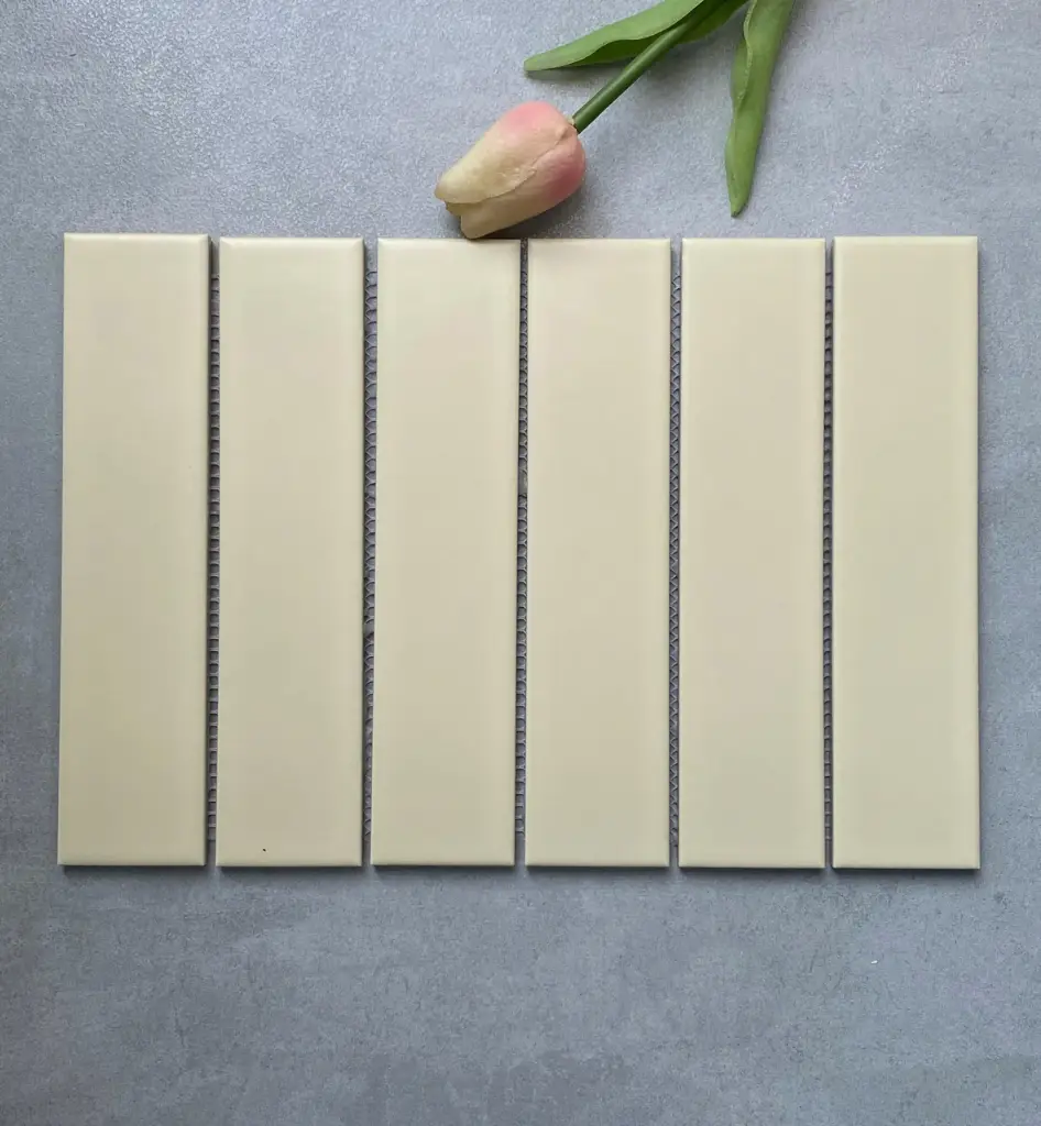 [DSC-Y45P819] Gạch Mosaic thanh lớn kem mờ mã Y45P819