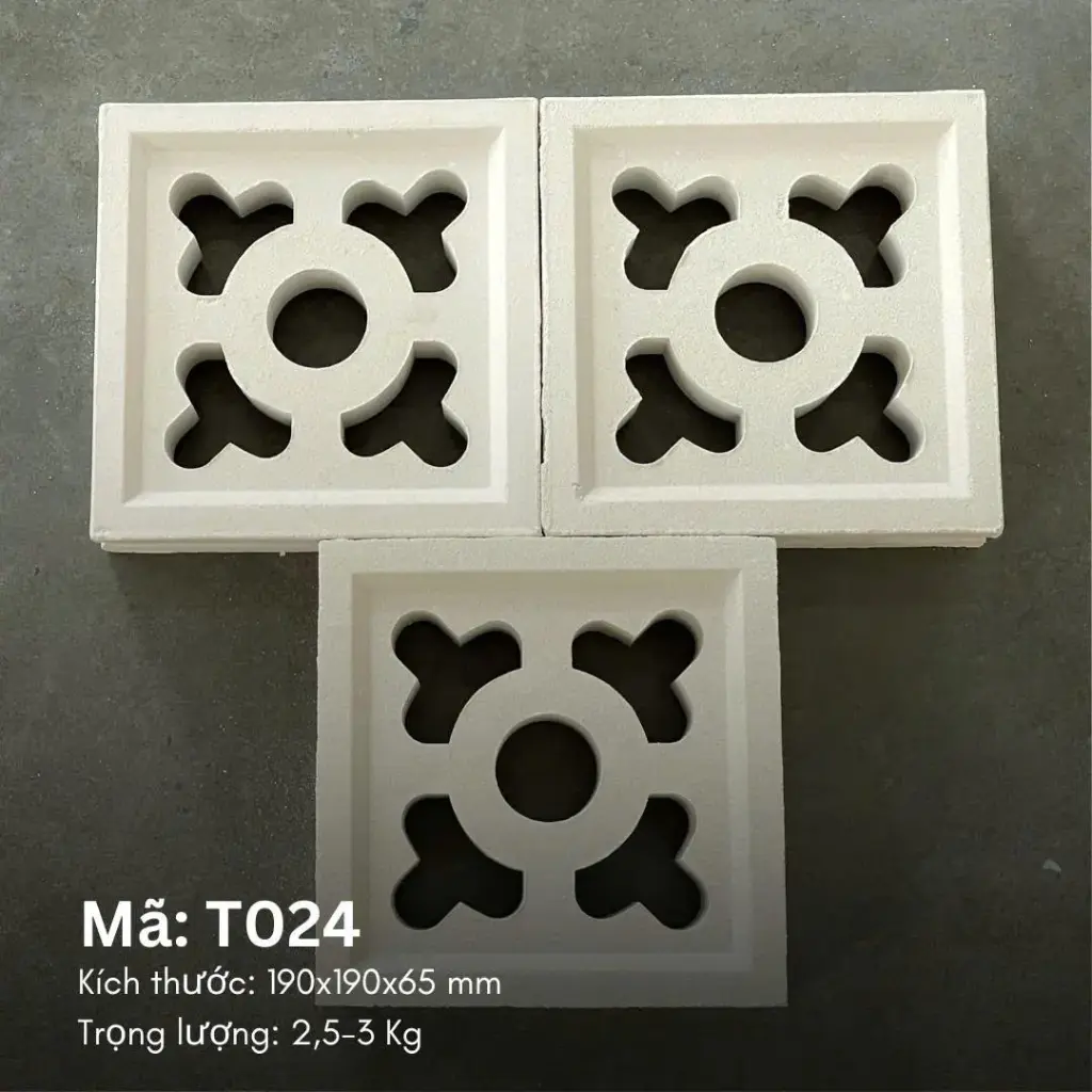 [DSC-T024] Gạch bông gió KT 190x190x65mm mã T024