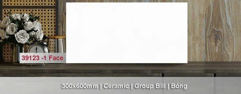 [39123] Gạch ốp tường trắng bóng KT 300x600mm mã 39123