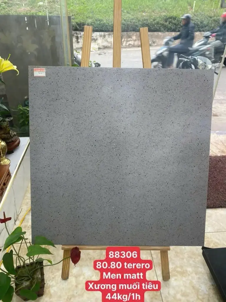 [DSC-88306] [88306] Gạch terrazzo xương muối tiêu men matt kích thước 80x80 cm