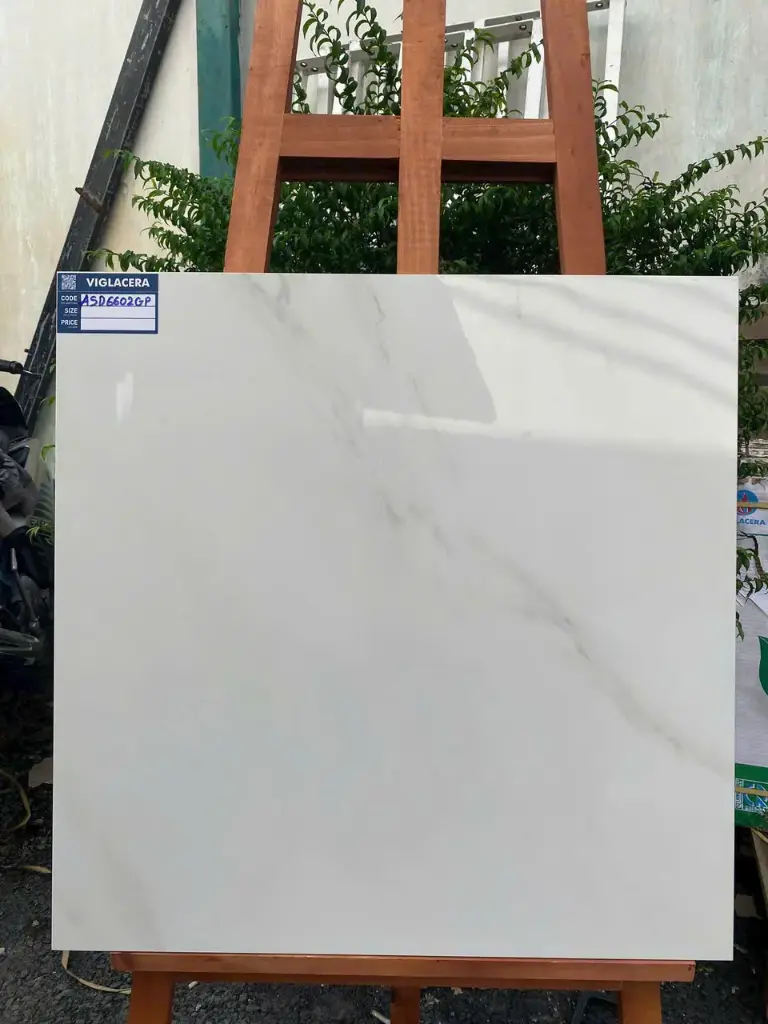 [DSC-ASD6602GP] Gạch lát nền trắng bóng vân khói VIGLACERA KT 600X600mm ASD6602GP
