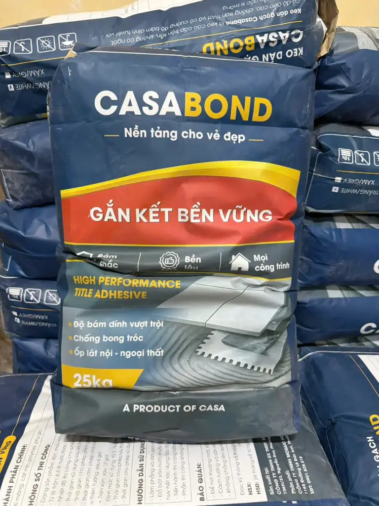 [DSC-Casa bond] Keo dán gạch màu trắng bao Casa bond 25KG