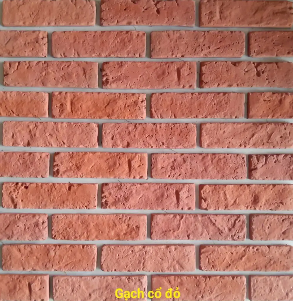 [DSC-Đỏ] Gạch thẻ giả cổ KT 5x18x1cm Đỏ
