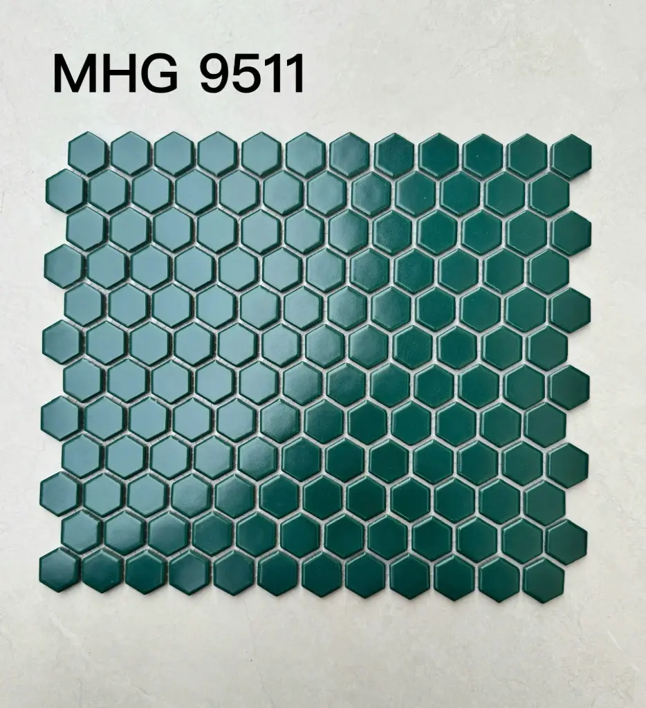 [DSC-MHG 9511] Gạch mosaic lục giác màu xanh lá mã MHG 9511