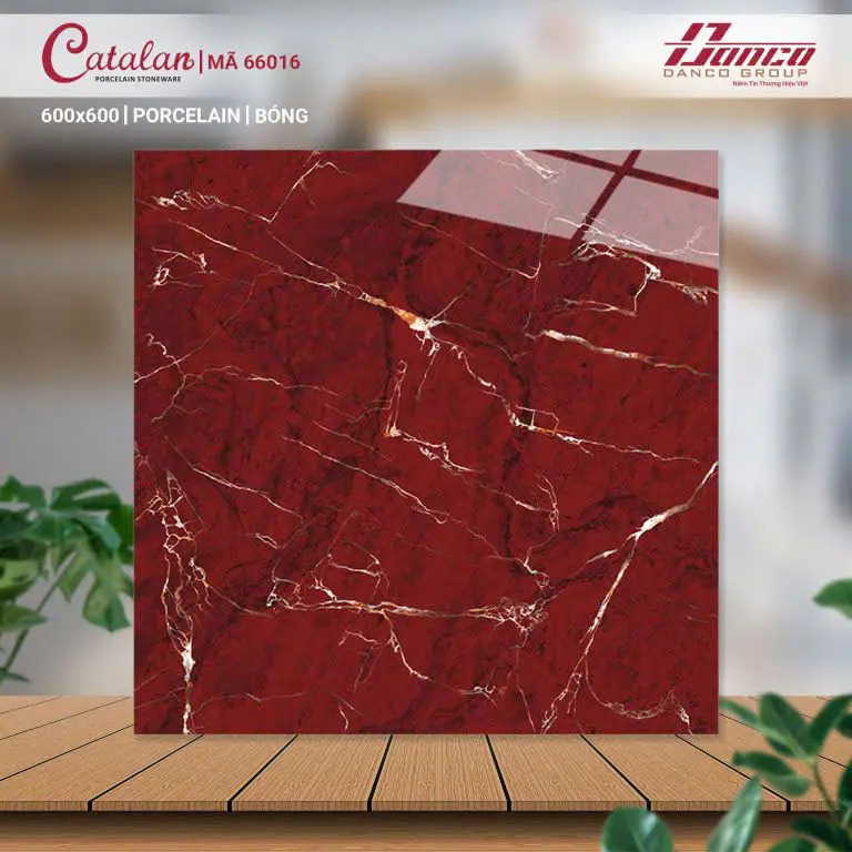 [DSC-66016] Gạch lát nền đỏ bóng KT 600x600mm mã 66016