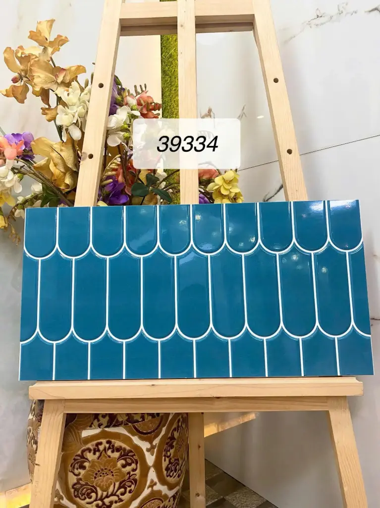 [DSC-39334] Gạch Ấn giả thẻ lông vũ xanh giả thẻ 300x600mm mã 39334