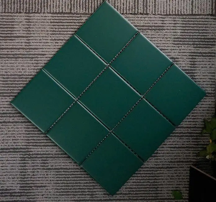 [DSC- Y97811] Gạch thẻ mosaic vuông xanh mờ chíp 97x97mm mã Y97811