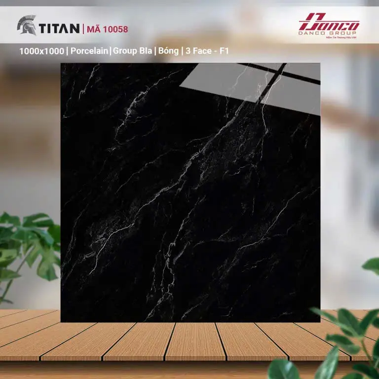 [DSC-10058] Gạch Bóng Kính đen vân mây xương pocerlain KT 1000x1000mm Mã 10058