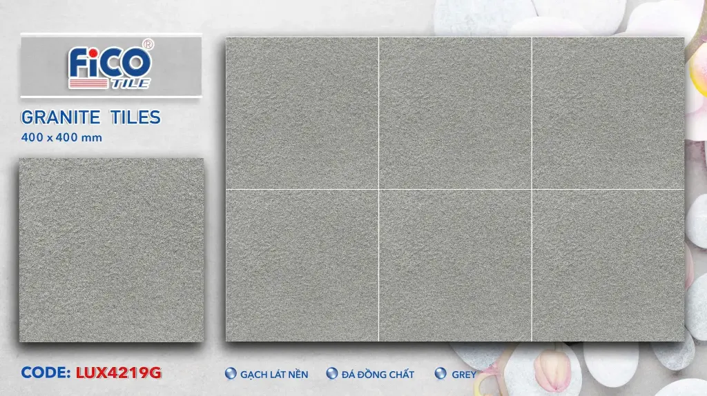 [DSC-LUX4219G] Gạch lát nền xám mờ granite KT 400x400mm mã LUX4219G