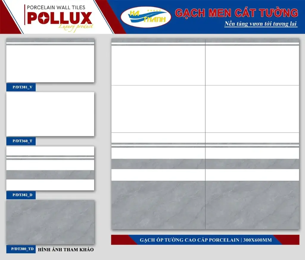 [DSC-PDT 382DL1] Gạch ốp tường trắng đá trắng điểm KT 300x600mm mã PDT 382DL1