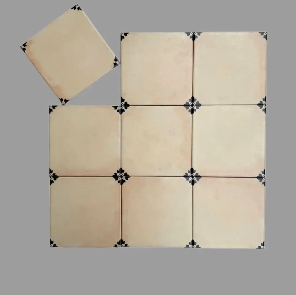 Gạch bông kem hoa văn góc KT 200x200mm mã ADP44