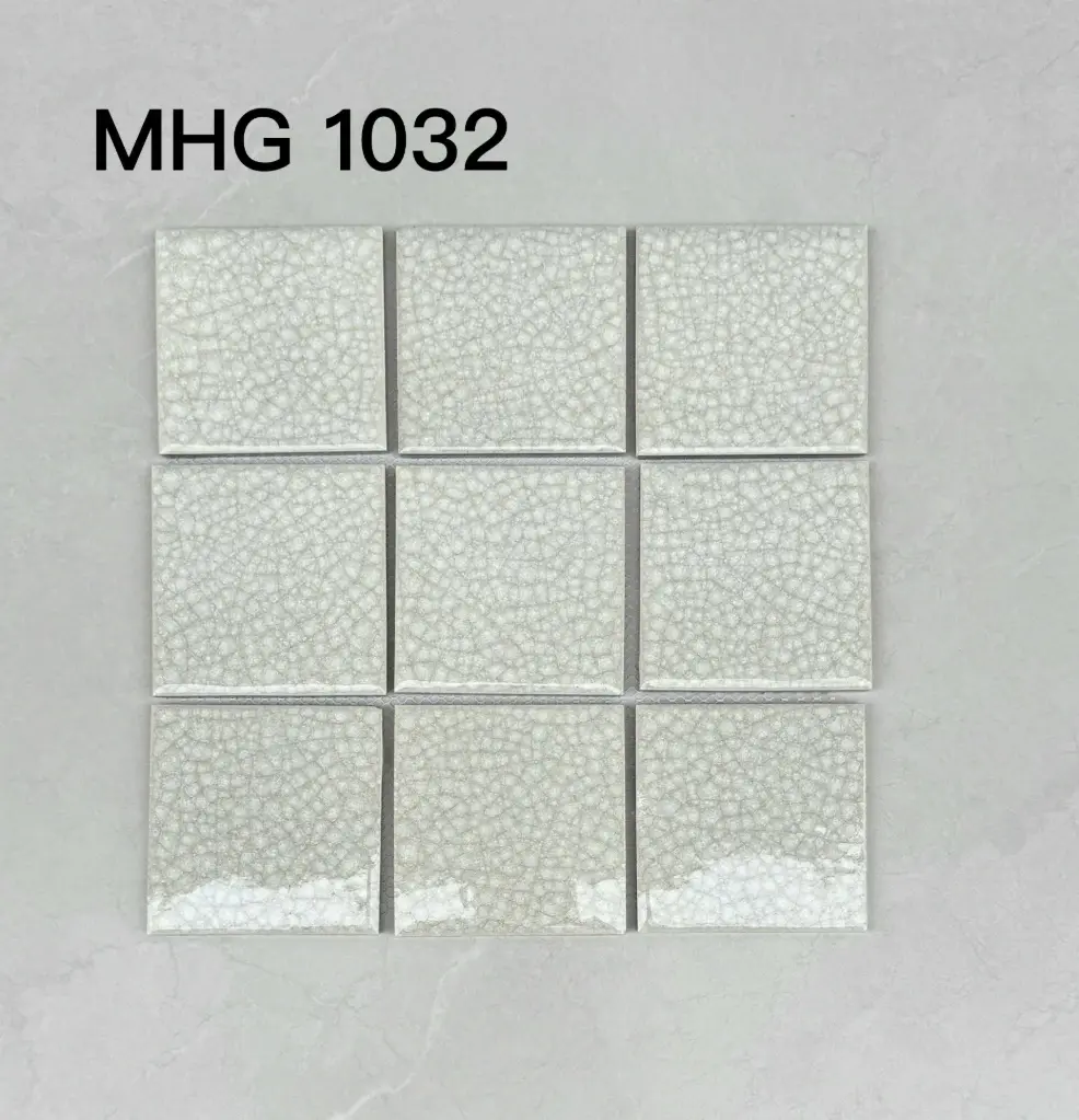 [DSC - MHG 1032] Gạch mosaic trắng men rạn, Kt 300x300mm, Mã MHG 1032