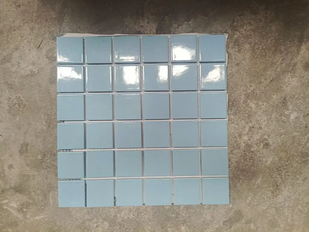 [DSC-G283] Gạch mosaic gốm xanh, KT chip 48x48mm, vỉ 300x300mm, Mã G283