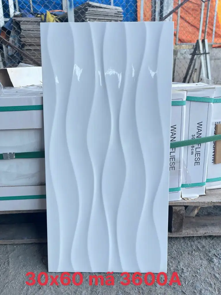 [DSC-C3600A] Gạch ốp lát trắng gợn sóng KT 300x600mm hàng Loại 1 mã C3600A