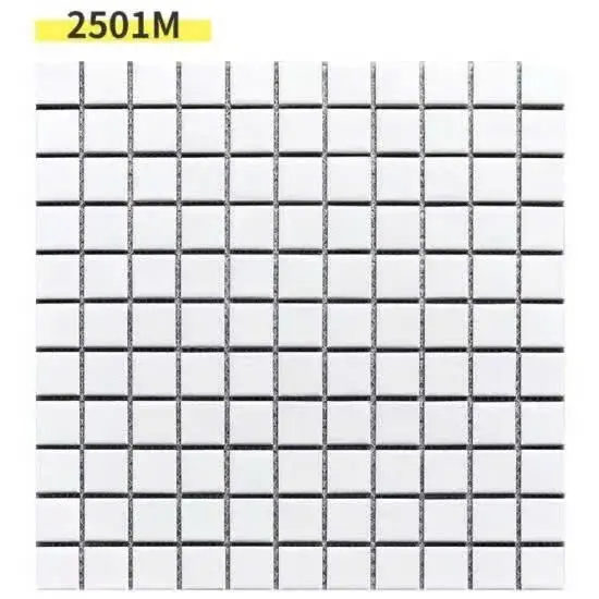 [DSC-2501M] Gạch mosaic trắng mờ chip 25x25mm 2501M