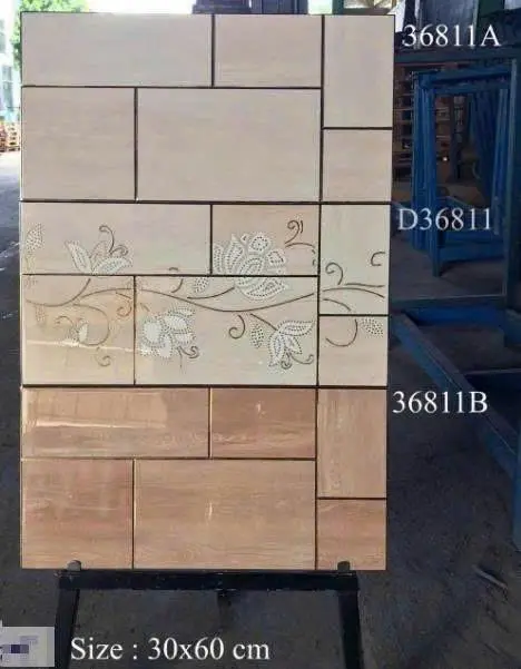 [DSC-36811B] Gạch Trung Quốc khắc kim màu đậm, KT 300x600mm, mã 36811B