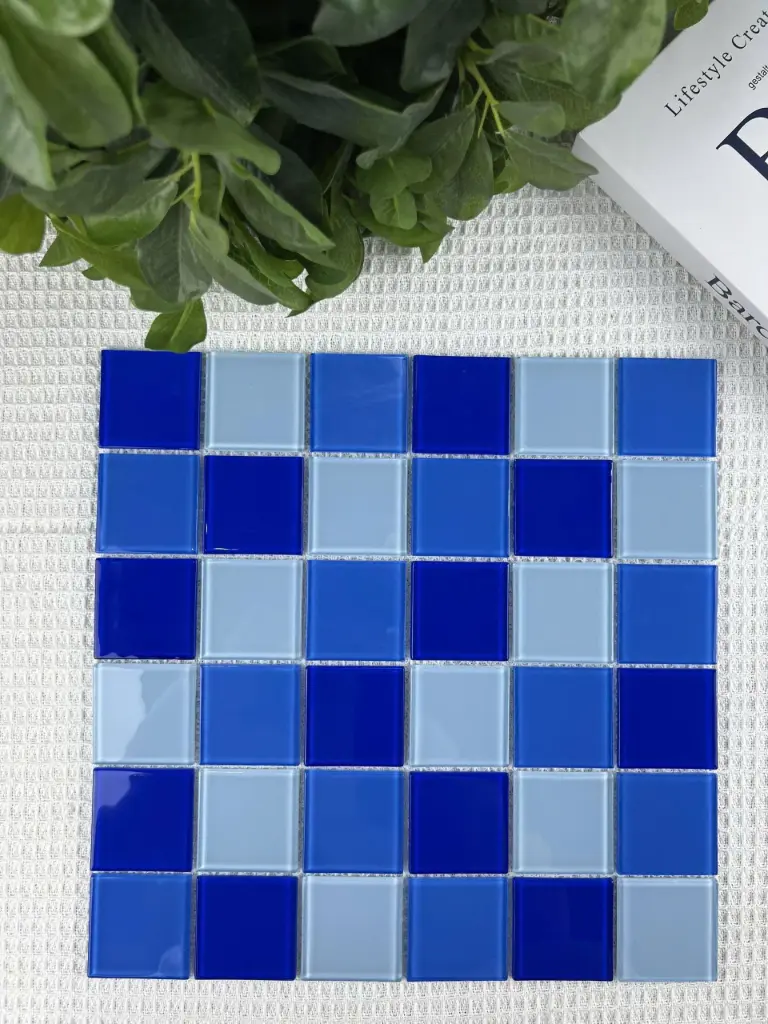 [DSC-MST48058] Gạch mosaic thủy tinh, KT vỉ 300x300mm, chip 48x48x4mm, mã MST48058 (11vỉ/thùng/1m2)