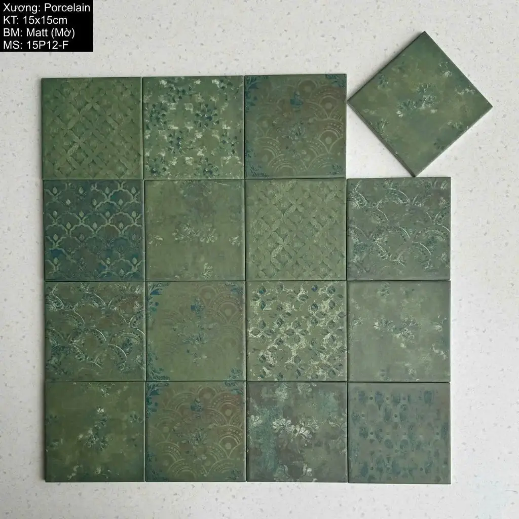 [DSC-MD1515P12-F] Gạch ốp lát trang trí xương Porcelain, KT 150x150mm, mã MD1515P12-F