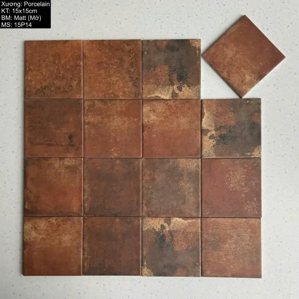 [DSC-MD1515P14] Gạch ốp lát trang trí xương pocelain, KT 150x150mm, mã MD1515P14
