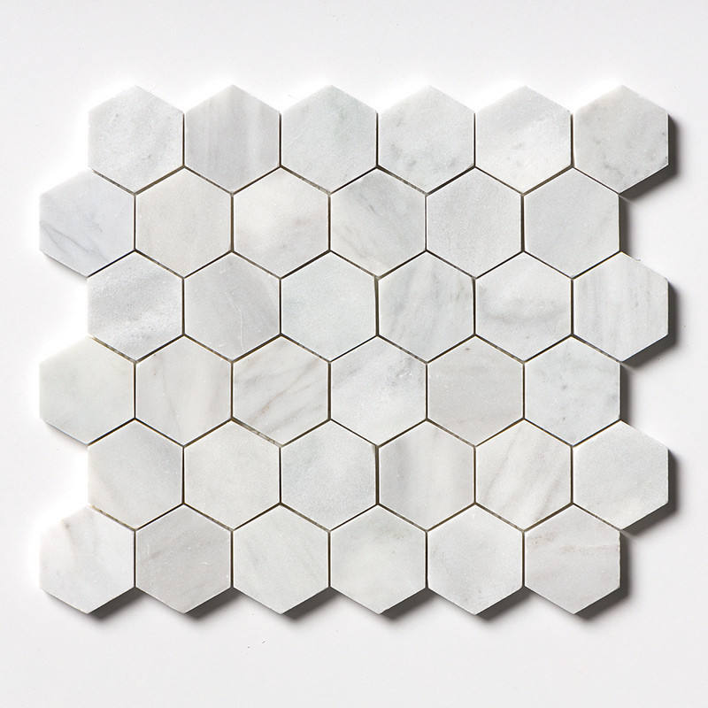 [DSC-2607-74783] Gạch Mosaic Hexagon Đá Marble Carrara Trắng SHENLAN SL-MM01