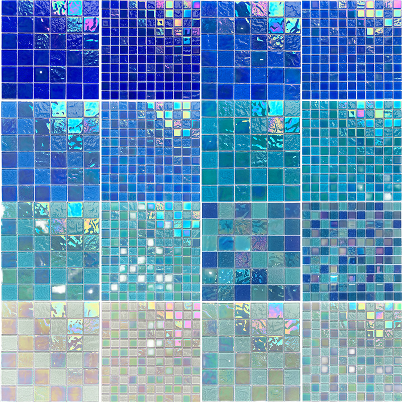 [DSC-2607-21217] Gạch Mosaic Thủy Tinh Đá Cẩm Thạch Xanh Modern cho Bể Bơi - Foshan Shanghong