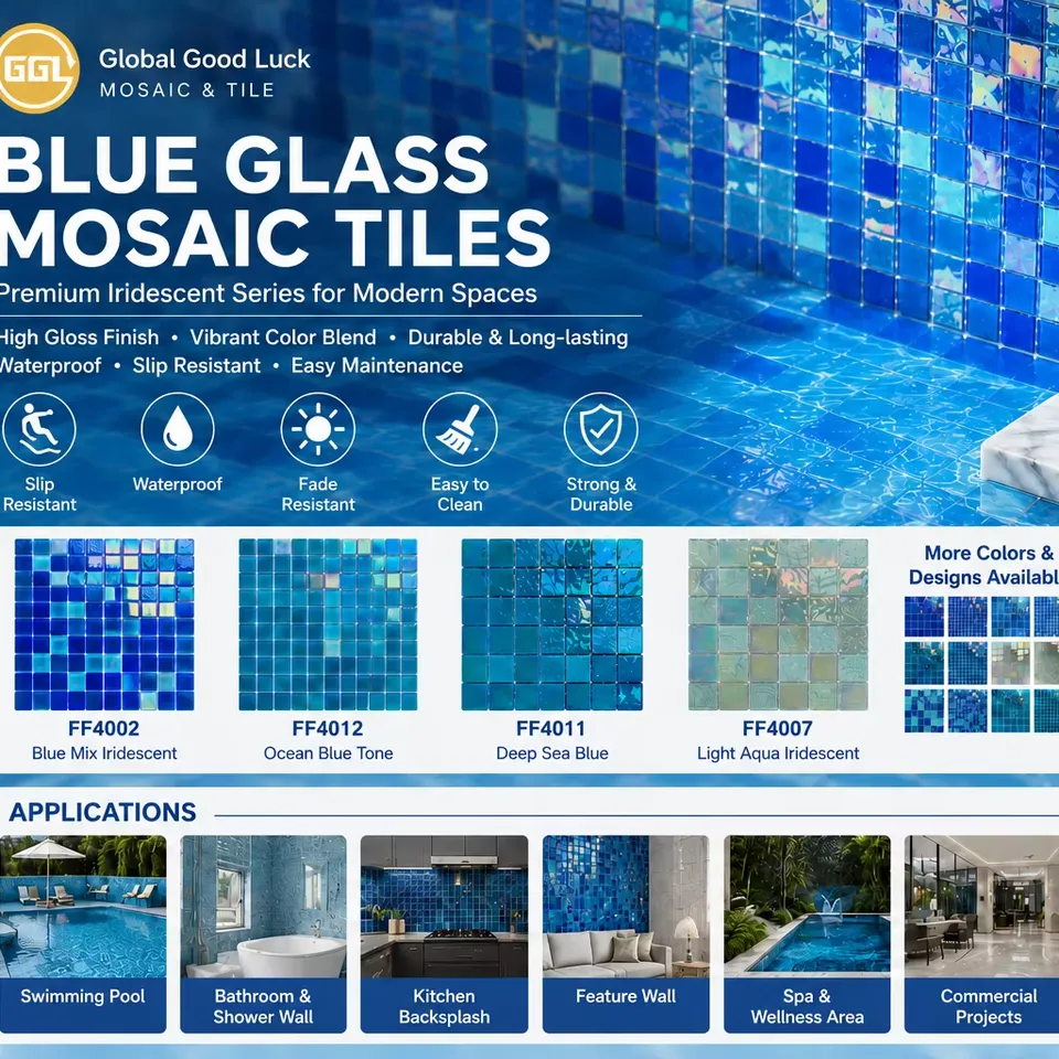 [DSC-2607-58691] Gạch Mosaic Thủy Tinh Iridescent GGL166 - Trang Trí Bể Bơi & Nội Thất