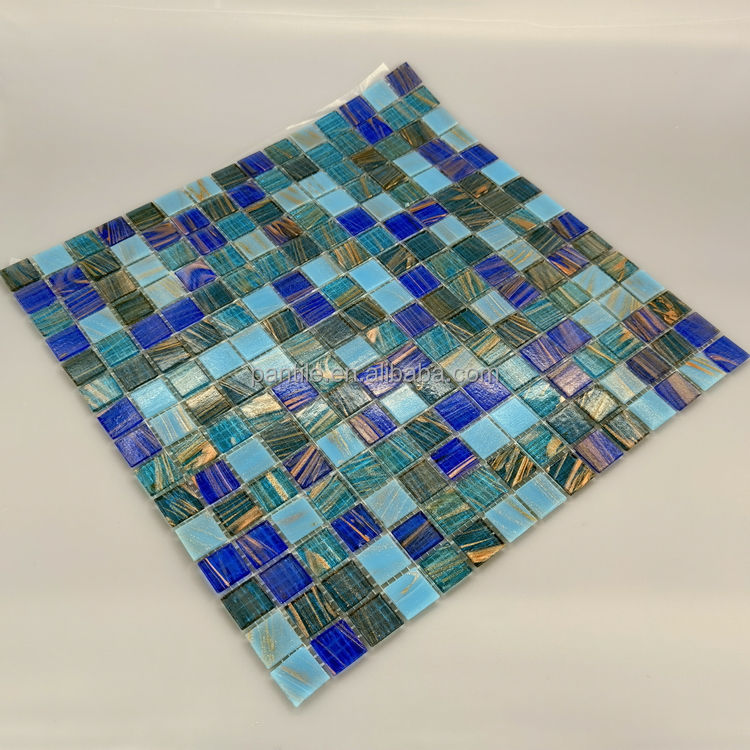 [DSC-2607-47399] Gạch Mosaic Thủy Tinh PANTILE E709+E706+E704+E701 Xanh Dương Bể Bơi