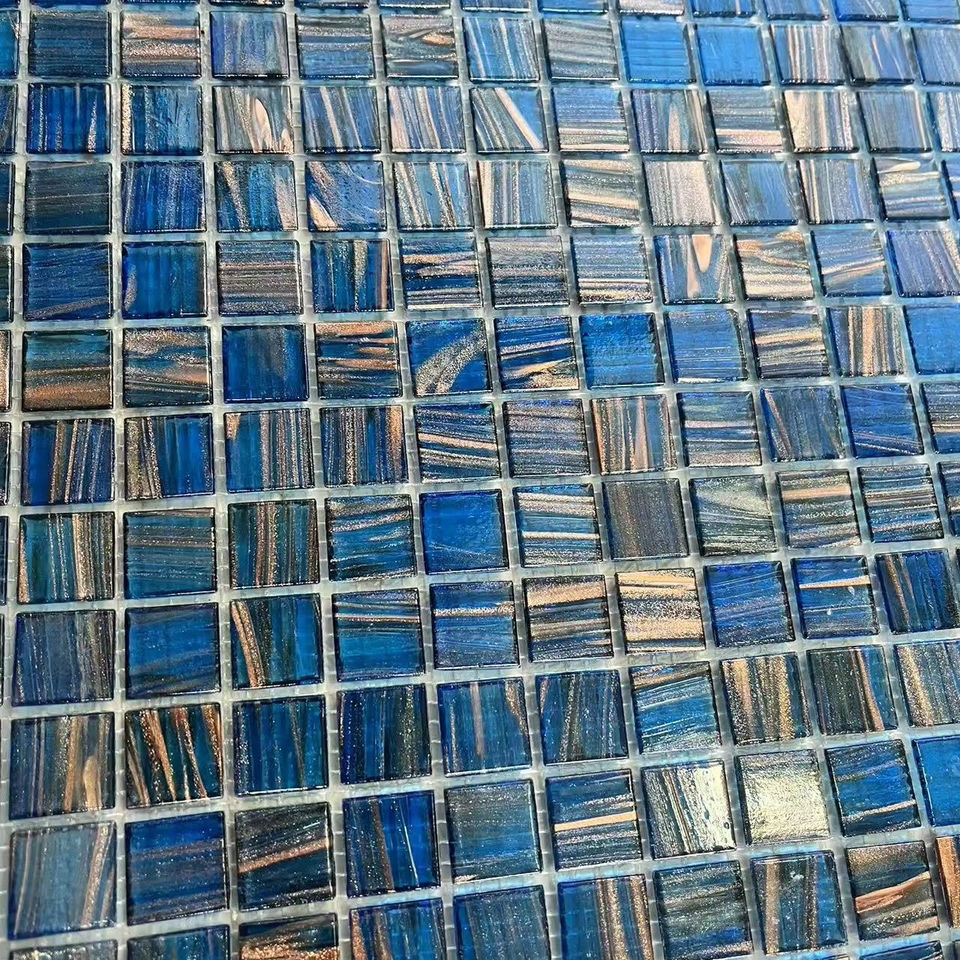 [DSC-2607-18601] Gạch Mosaic Bể Bơi Thủy Tinh Xanh Lá Và Xanh Dương FF2011 - 20x20mm
