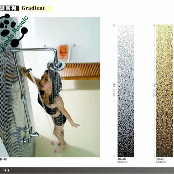 [DSC-2607-37308] Gạch Mosaic Thủy Tinh JB-66 Gradient Bể Bơi Màu Hỗn Hợp