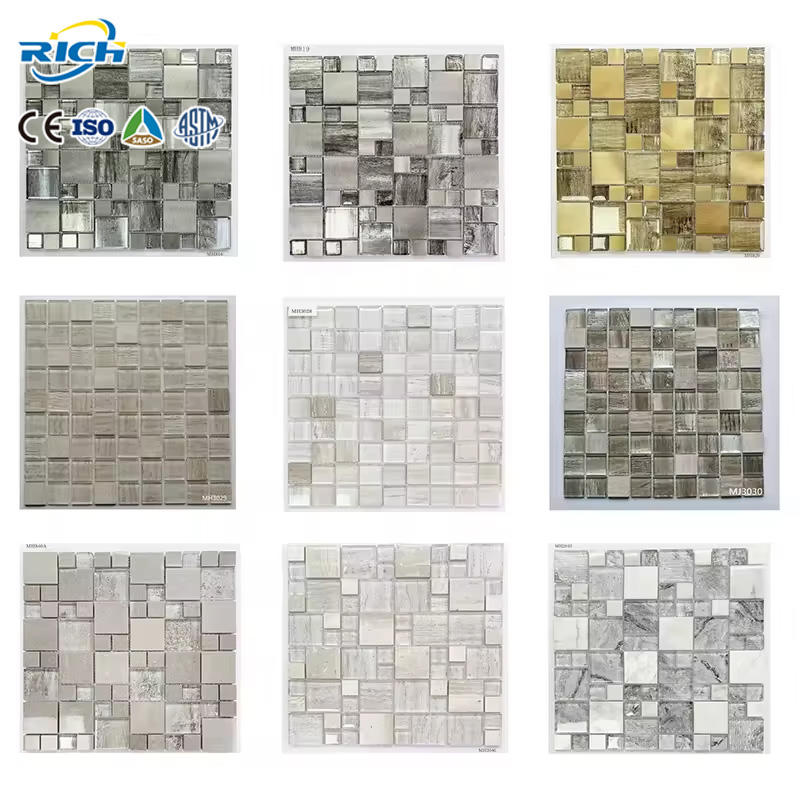 [DSC-2607-38262] Gạch Mosaic Thủy Tinh RuiChi MH-FX-04 6MM Phong Cách Hiện Đại