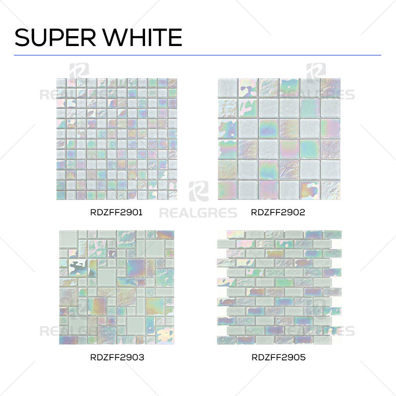 [DSC-2607-67413] Gạch Mosaic Thủy Tinh Iridescent Realgres RDZ-SWP-001-005 cho Bể Bơi